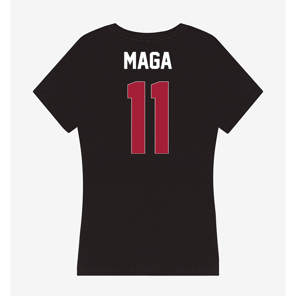 Oklahoma - NCAA Women's Volleyball : Avaya Maga - Women's V-Neck T-Shirt-1