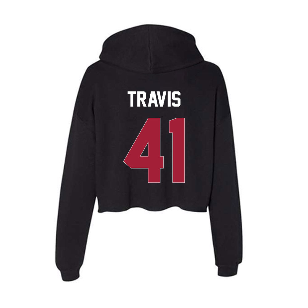 Oklahoma - NCAA Football : Barrett Travis - Women's Crop Fleece Hoodie-1