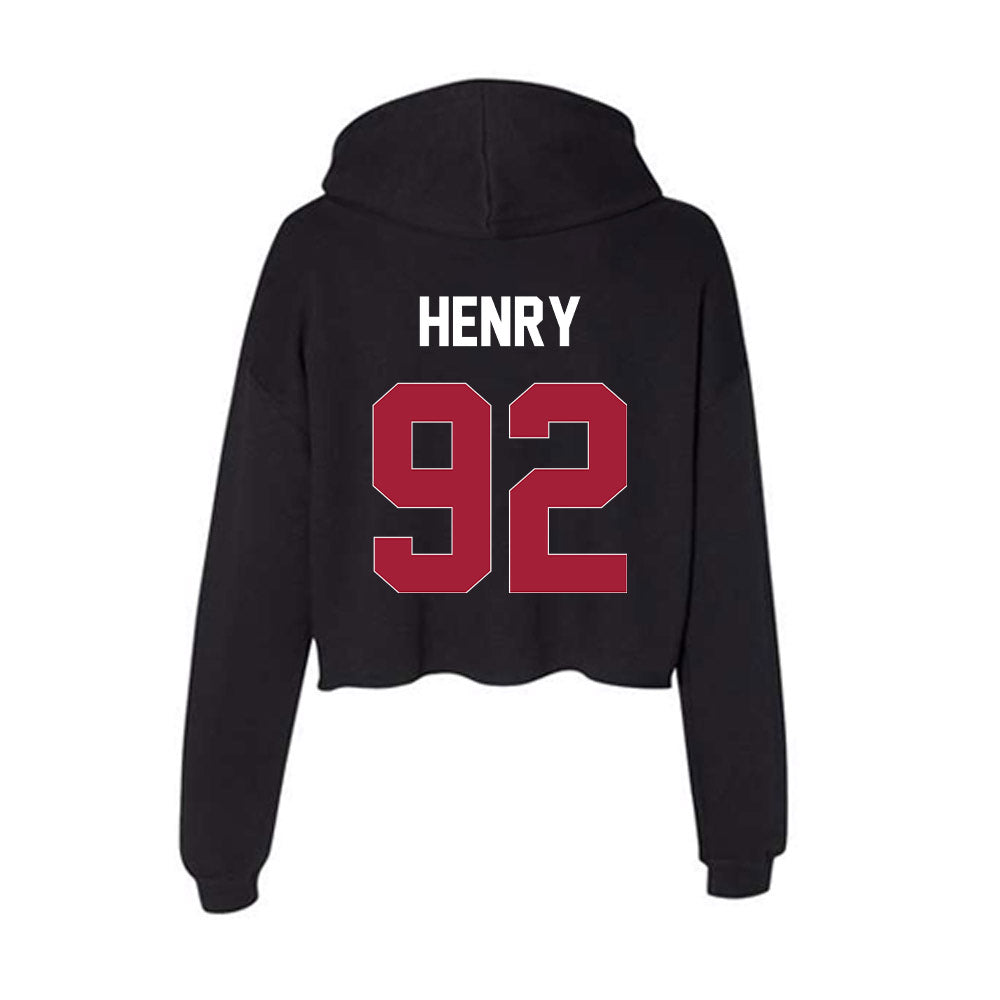 Oklahoma - NCAA Football : Jacob Henry - Women's Crop Fleece Hoodie-1
