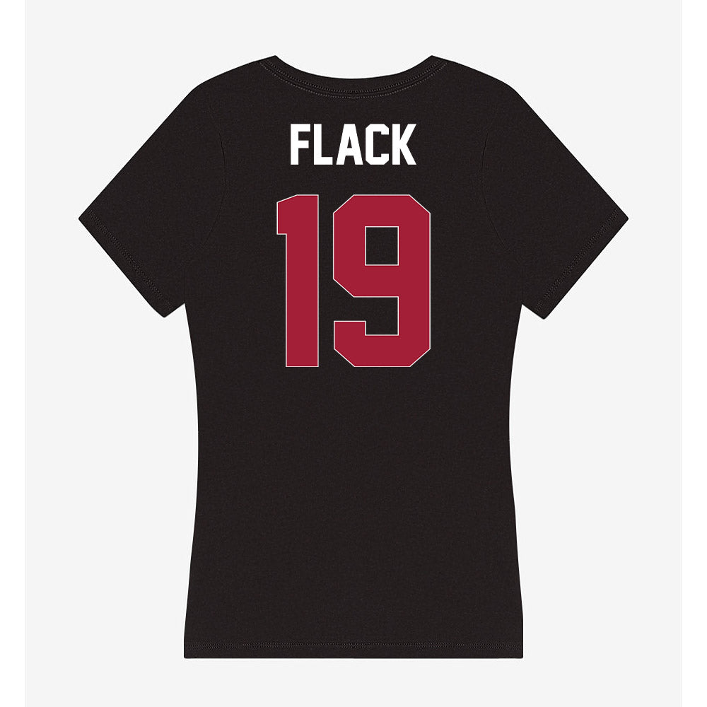 Oklahoma - NCAA Women's Volleyball : Alyssa Flack - Women's V-Neck T-Shirt-1