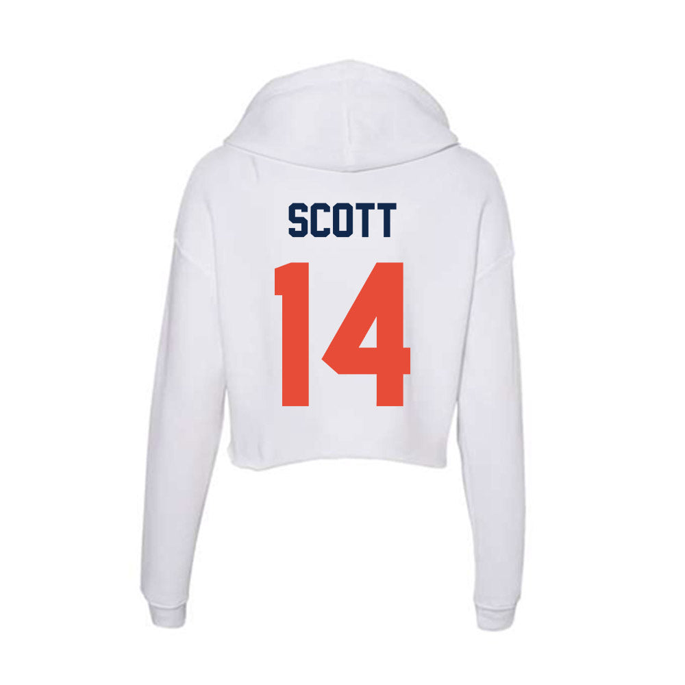 Illinois - NCAA Football : Xavier Scott - Women's Crop Fleece Hoodie-1