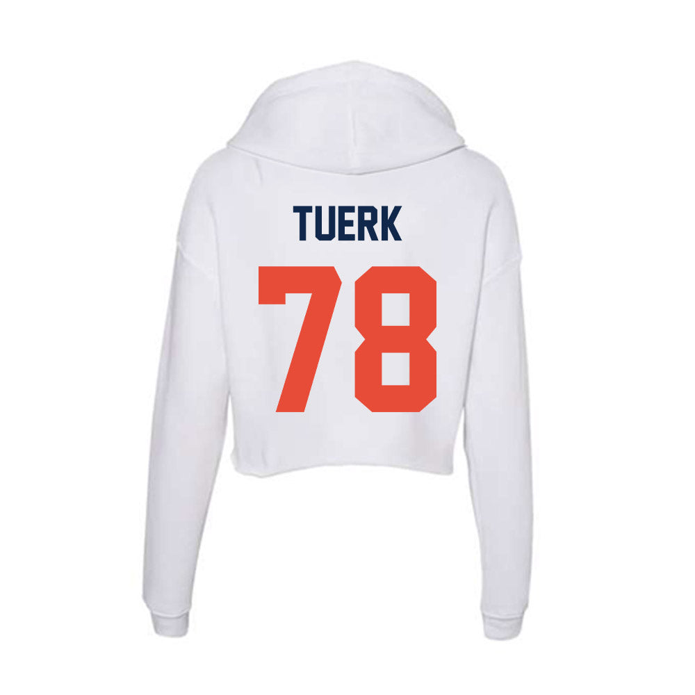 Illinois - NCAA Football : Eddie Tuerk - Women's Crop Fleece Hoodie-1