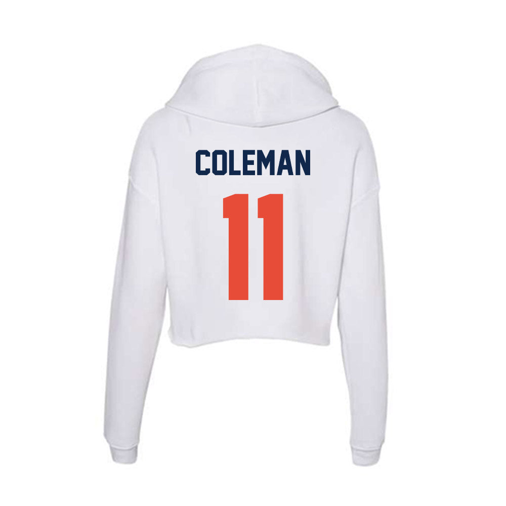 Illinois - NCAA Men's Basketball : Quentin Coleman - Women's Crop Fleece Hoodie-1