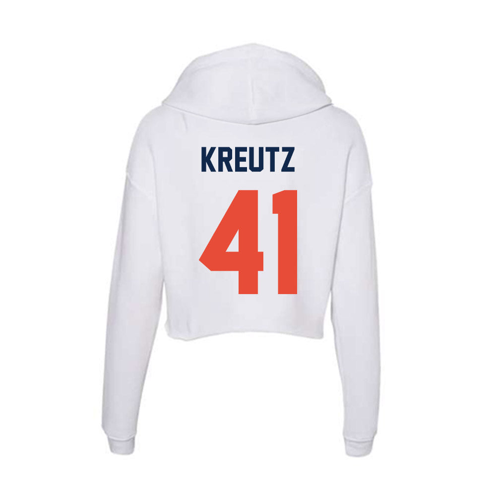 Illinois - NCAA Football : James Kreutz - Women's Crop Fleece Hoodie-1