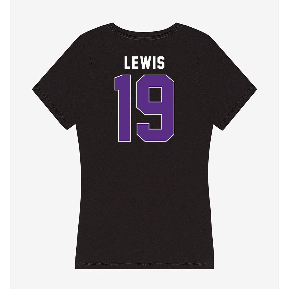 Northwestern - NCAA Football : J.J. Lewis - Women's V-Neck T-Shirt-1