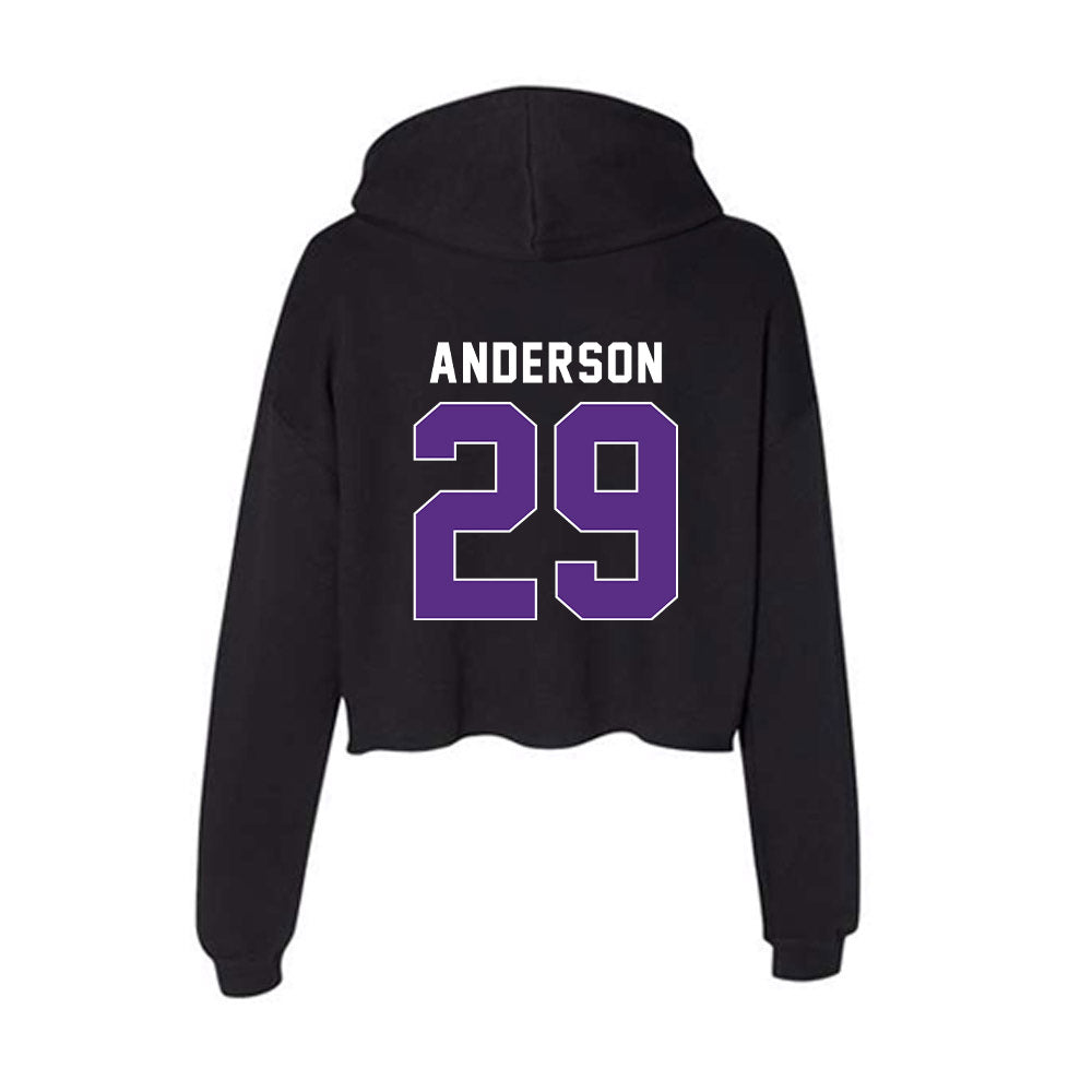 Northwestern - NCAA Women's Soccer : Gabby Anderson - Women's Crop Fleece Hooded Sweatshirt-1