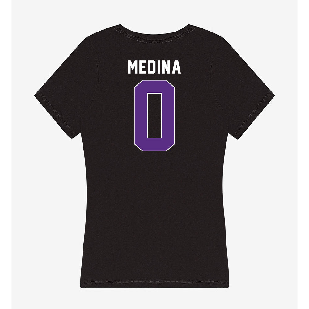Northwestern - NCAA Softball : Tru Medina - Women's V-Neck T-Shirt-1