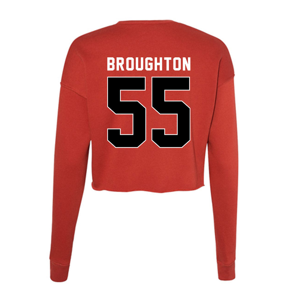 Houston - NCAA Football : Isaiah Broughton - Women's Cropped Crew Fleece-1