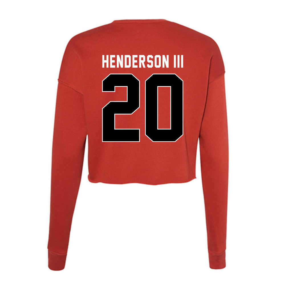 Houston - NCAA Football : James Henderson III - Women's Cropped Crew Fleece-1