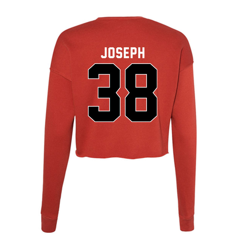 Houston - NCAA Football : Johnathan Joseph - Women's Cropped Crew Fleece-1