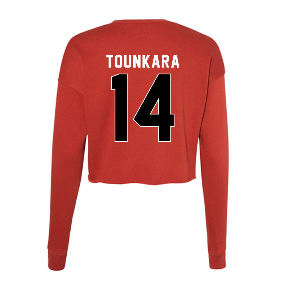 Houston - NCAA Football : Muizz Tounkara - Women's Cropped Crew Fleece-1
