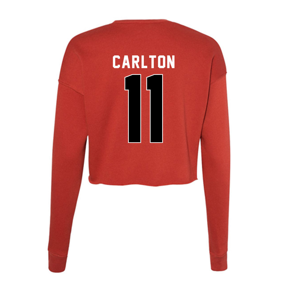 Houston - NCAA Women's Basketball : Justice Carlton - Women's Cropped Crew Fleece-1