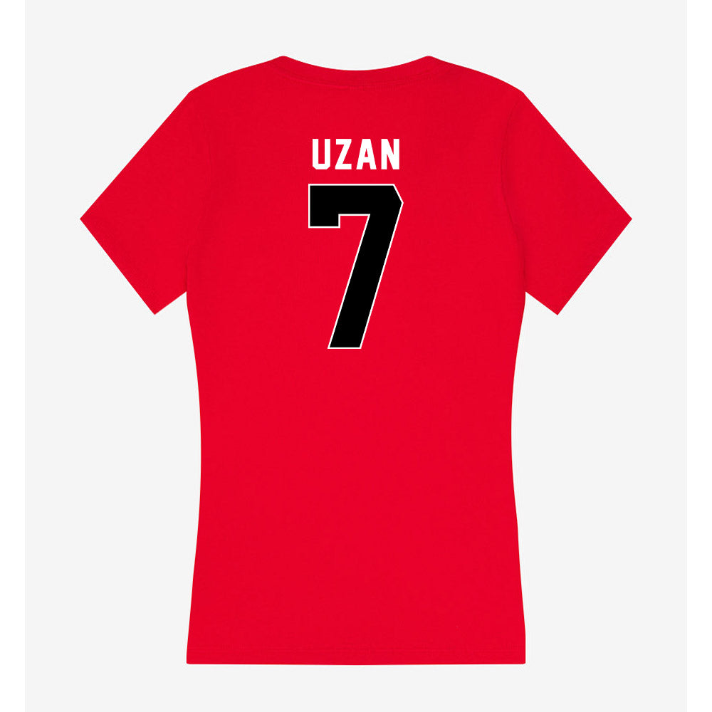 Houston - NCAA Men's Basketball : Milos Uzan - Women's V-Neck T-Shirt-1