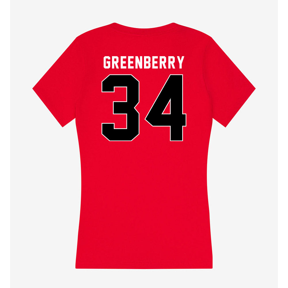 Houston - NCAA Women's Volleyball : tara greenberry - Women's V-Neck T-Shirt-1