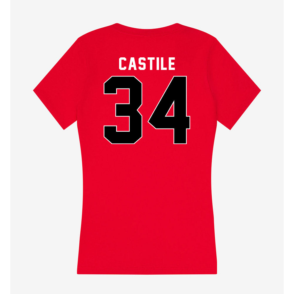 Houston - NCAA Football : Bryson Castile - Women's V-Neck T-Shirt-1