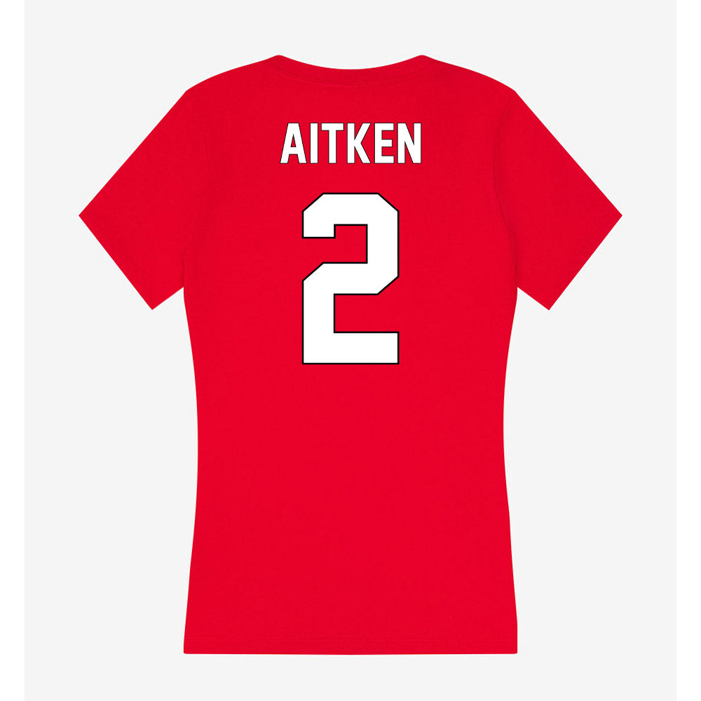 Maryland - NCAA Men's Lacrosse : Aidan Aitken - Women's V-Neck T-Shirt-1
