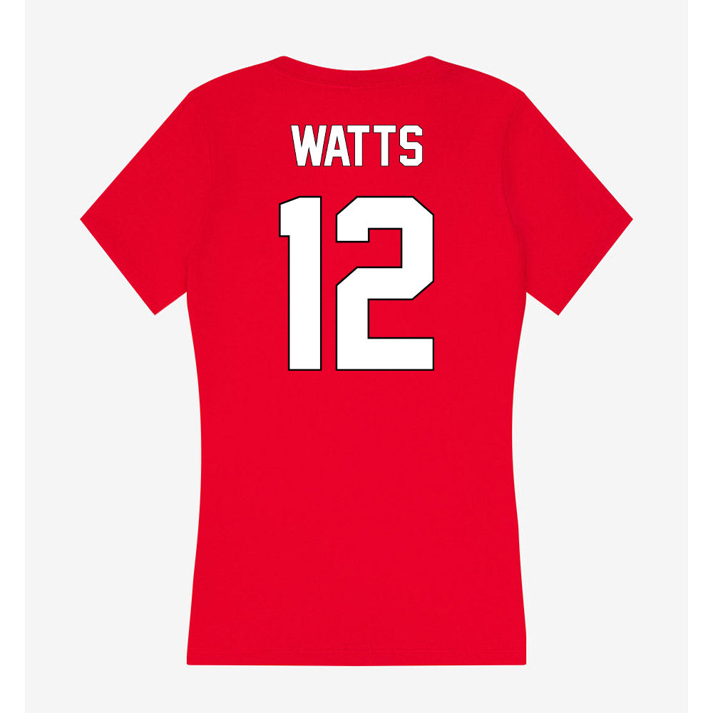 Maryland - NCAA Men's Basketball : Isaiah Watts - Women's V-Neck T-Shirt-1