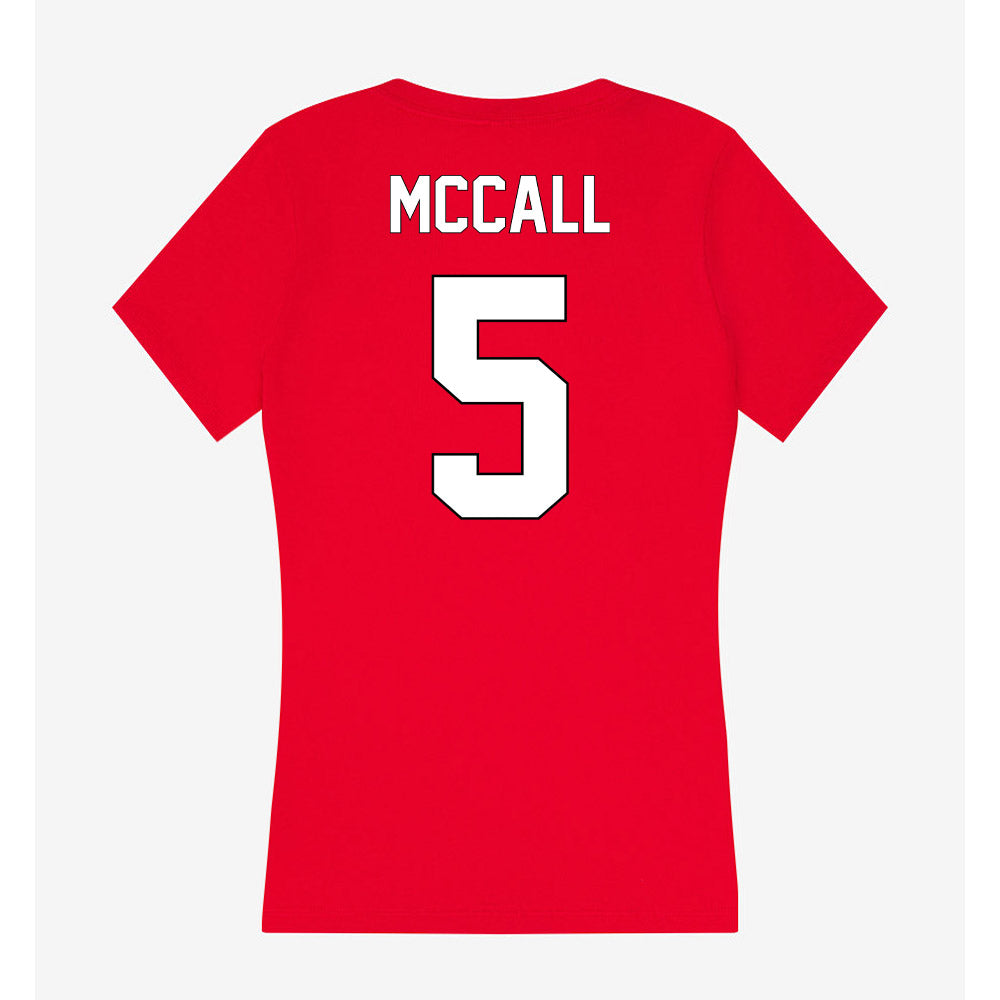 Maryland - Men's Basketball Alumni : Calvin McCall - Women's V-Neck T-Shirt-1