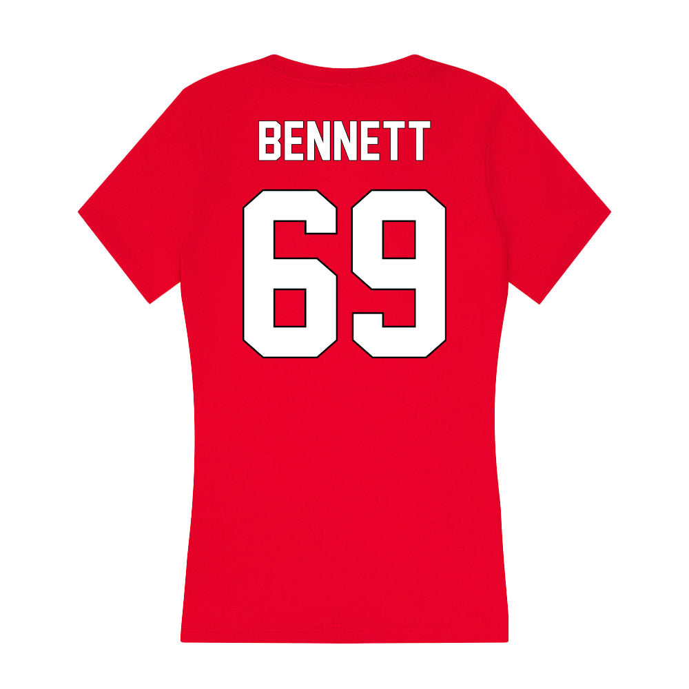 Maryland - NCAA Football : Logan Bennett - Women's V-Neck T-Shirt-1