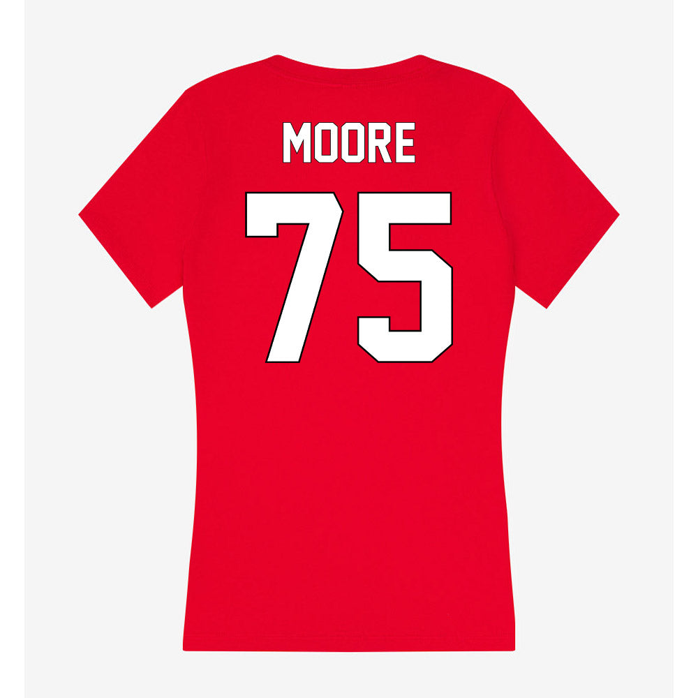 Maryland - NCAA Football : Dayjon Moore - Women's V-Neck T-Shirt-1