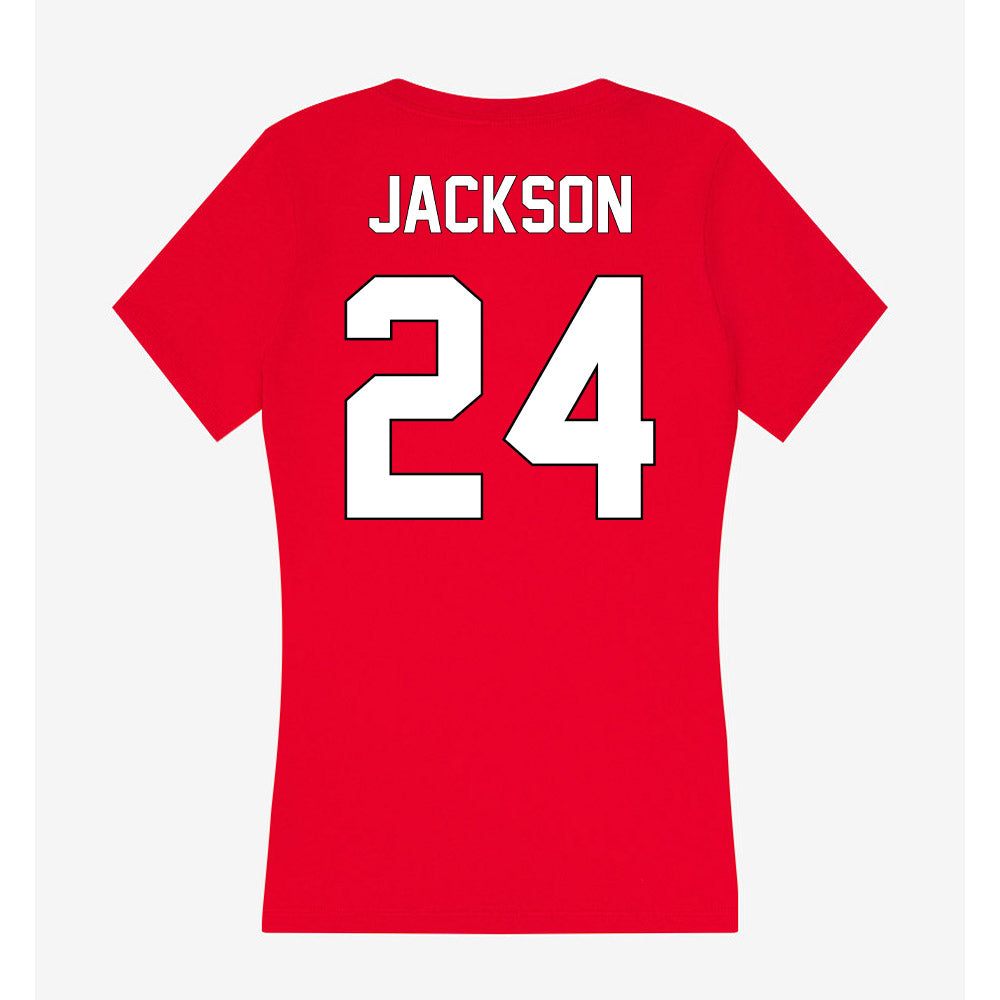 Maryland - NCAA Football : Amari Jackson - Women's V-Neck T-Shirt-1