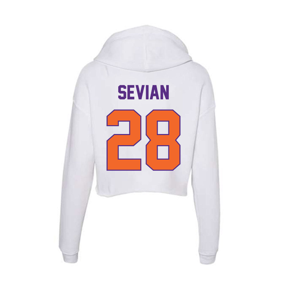 Clemson - NCAA Men's Soccer : Xander Sevian - Women's Crop Fleece Hooded Sweatshirt-1