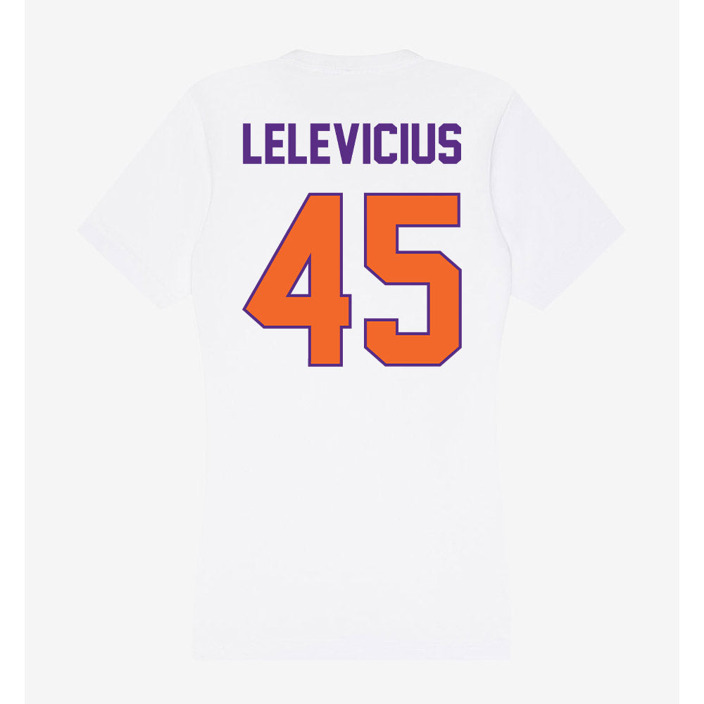 Clemson - NCAA Men's Basketball : Liutauras Lelevicius - Women's V-Neck T-Shirt-1