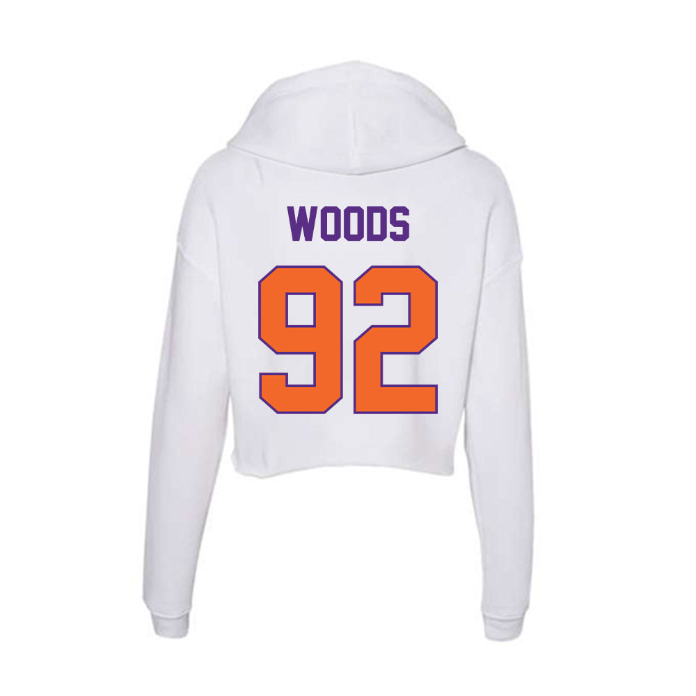 Clemson - NCAA Football : Davarrick Woods - Women's Crop Fleece Hooded Sweatshirt-1