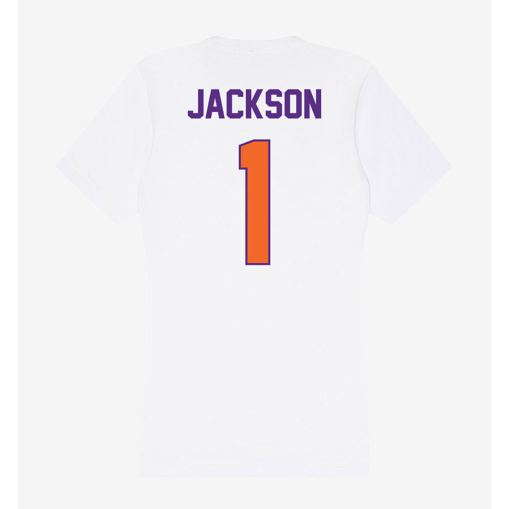 Clemson - NCAA Women's Basketball : Amaia Jackson - Women's V-Neck T-Shirt-1