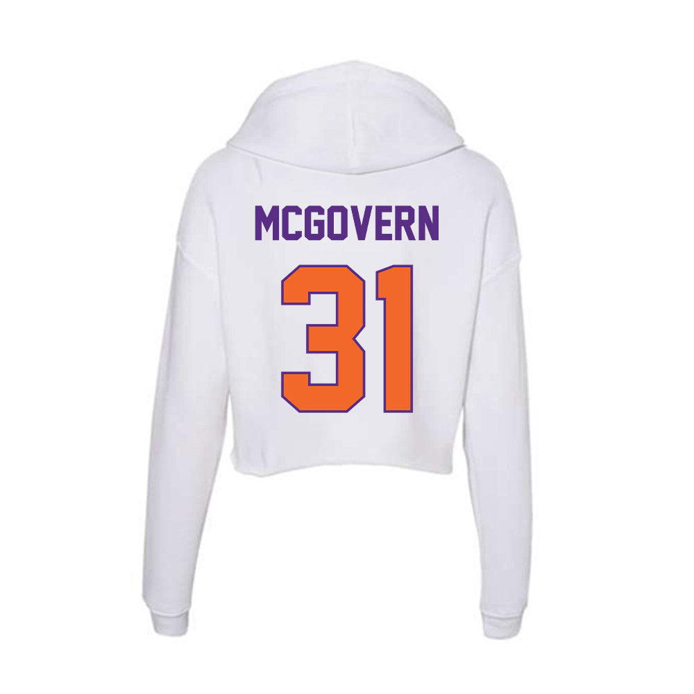 Clemson - NCAA Baseball : Jacob McGovern - Women's Crop Fleece Hoodie-1