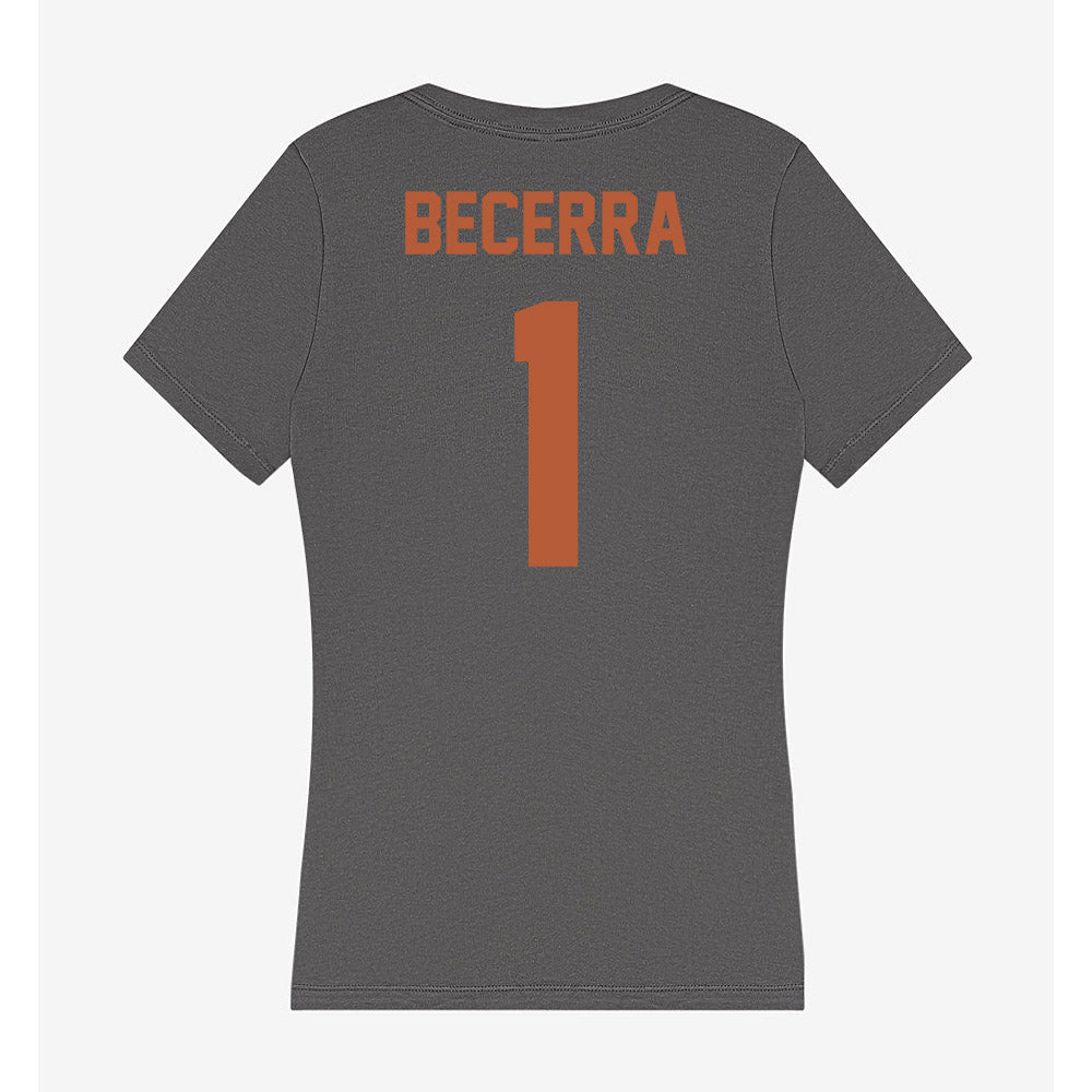 Texas - NCAA Baseball : Temo Becerra - Women's V-Neck T-Shirt-1