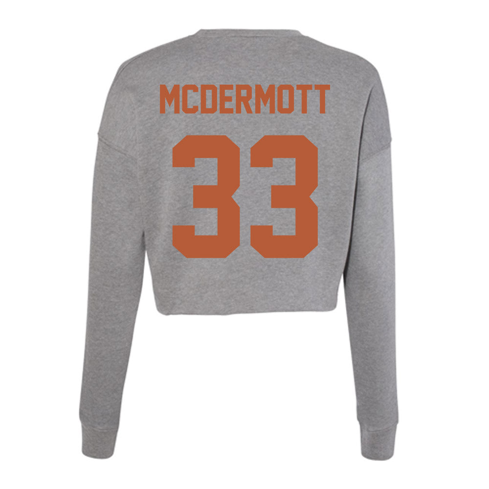 Texas - NCAA Men's Basketball : Anthon McDermott - Women's Cropped Crew Fleece-1