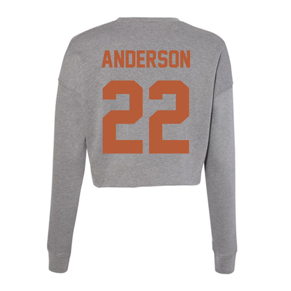 Texas - NCAA Women's Volleyball : Henley Anderson - Women's Cropped Crew Fleece-1