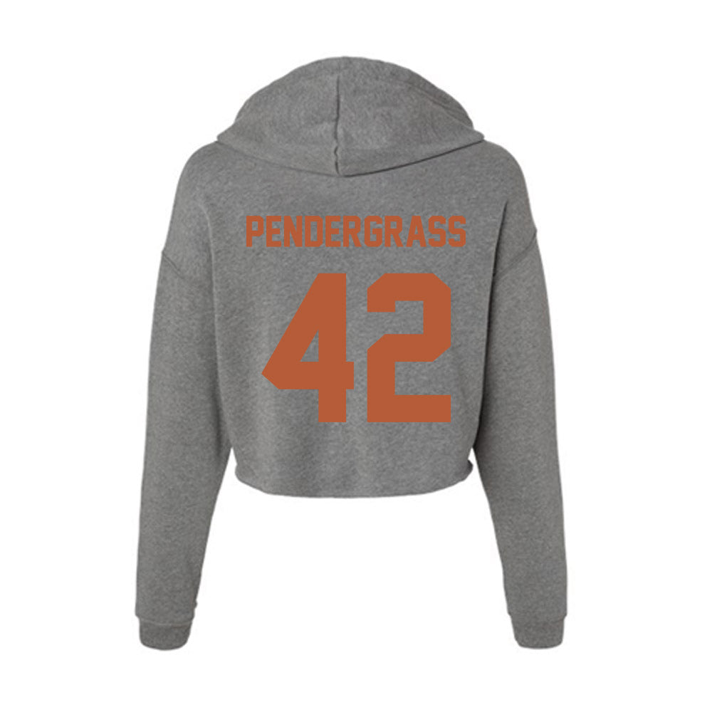 Texas - NCAA Baseball : Dariyan Pendergrass - Women's Crop Fleece Hoodie-1