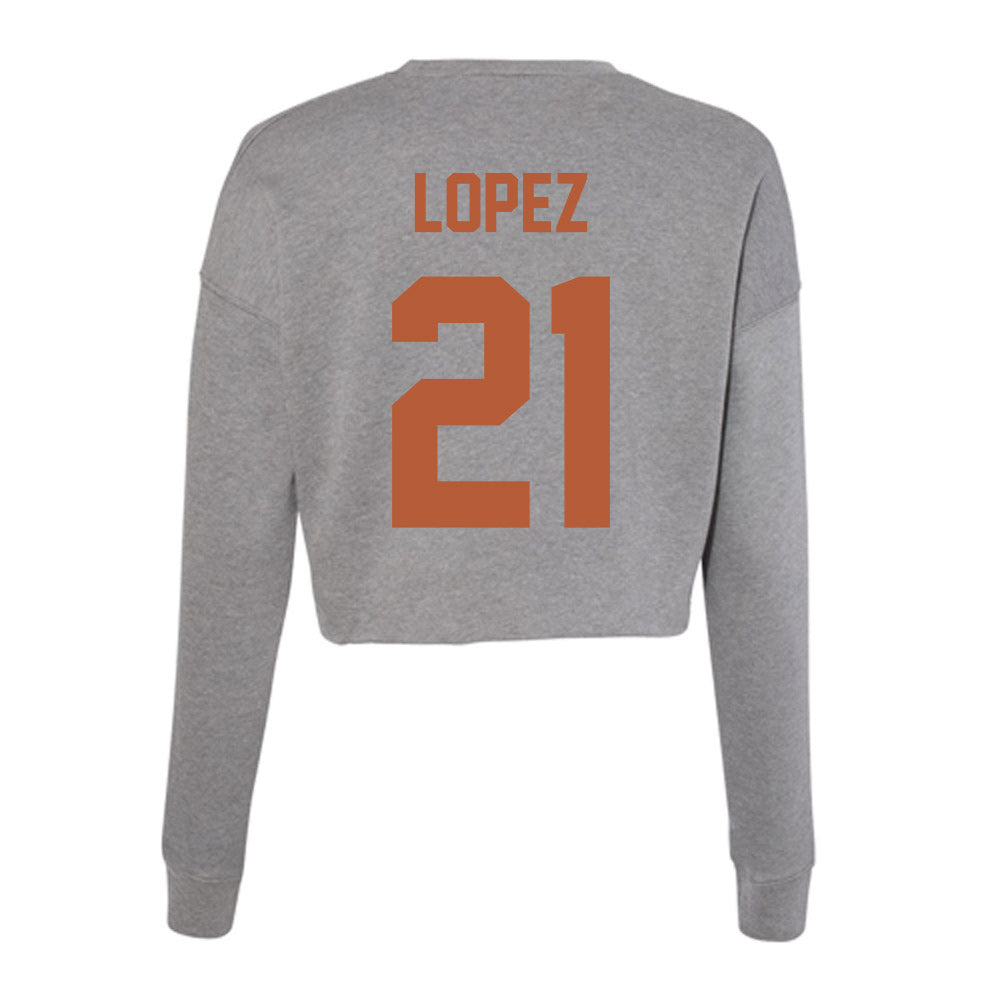 Texas - NCAA Women's Soccer : Antonette lopez - Classic Shersey Women's Cropped Crew Fleece-1