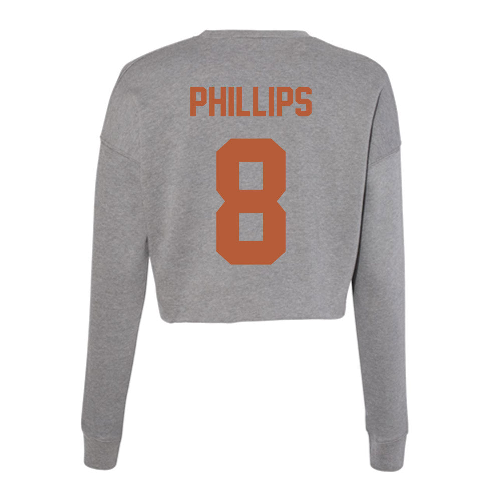 Texas - NCAA Football : Kade Phillips - Women's Cropped Crew Fleece-1