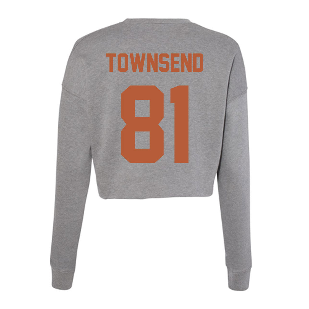 Texas - NCAA Football : Nick Townsend - Women's Cropped Crew Fleece-1