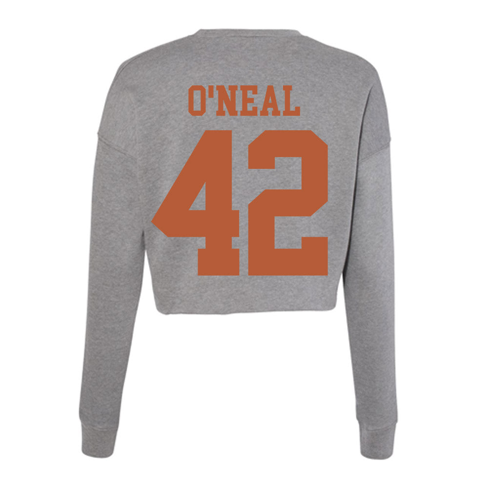 Texas - NCAA Football : Trott O'Neal - Women's Cropped Crew Fleece-1