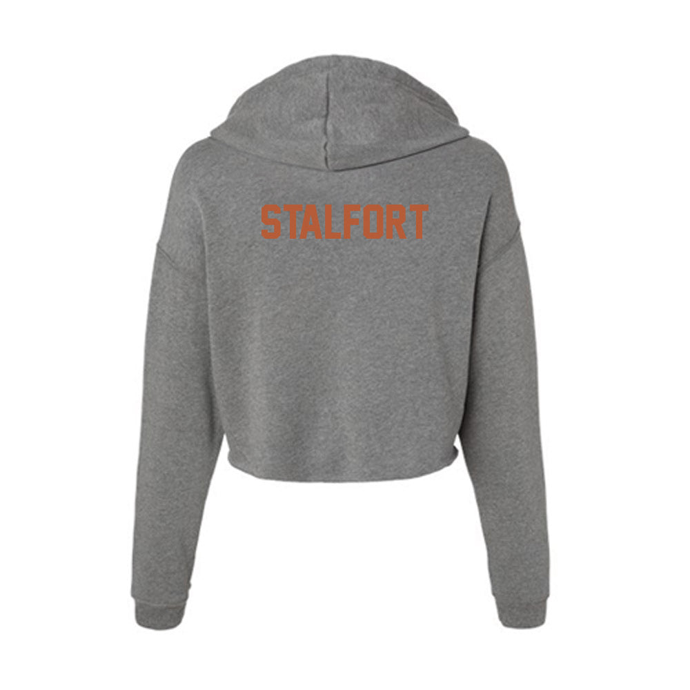 Texas - NCAA Women's Swimming & Diving : Amanda Stalfort - Women's Crop Fleece Hoodie-1