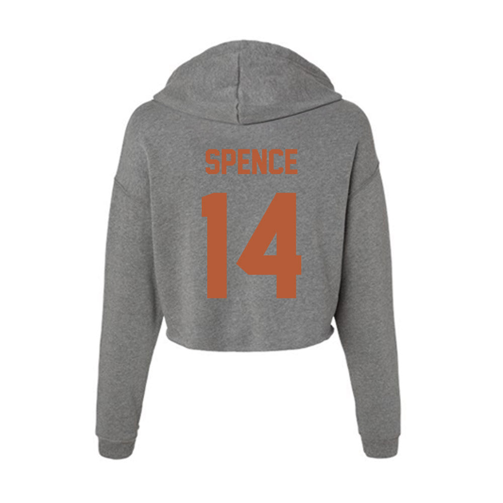 Texas - NCAA Football : Brad Spence - Women's Crop Fleece Hoodie-1