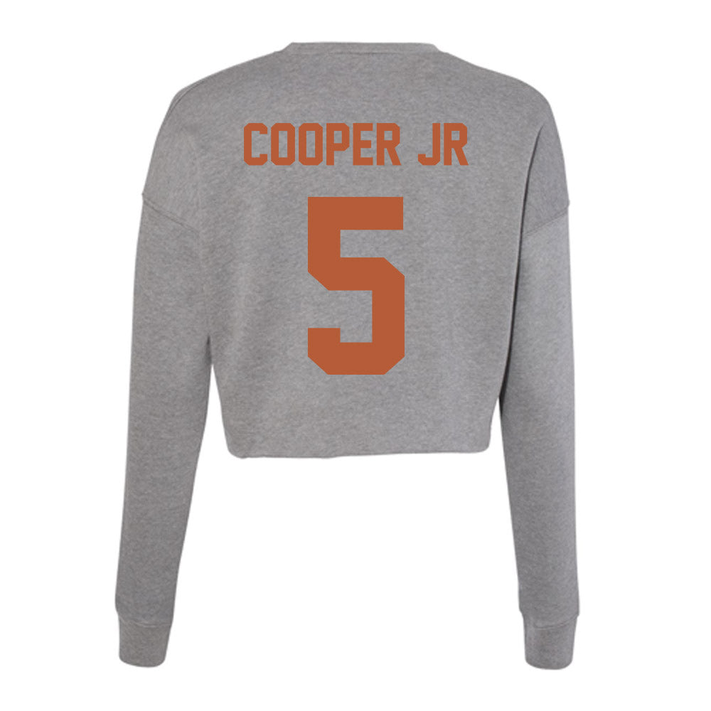 Texas - NCAA Football : Derrek Cooper jr - Classic Shersey Women's Cropped Crew Fleece-1