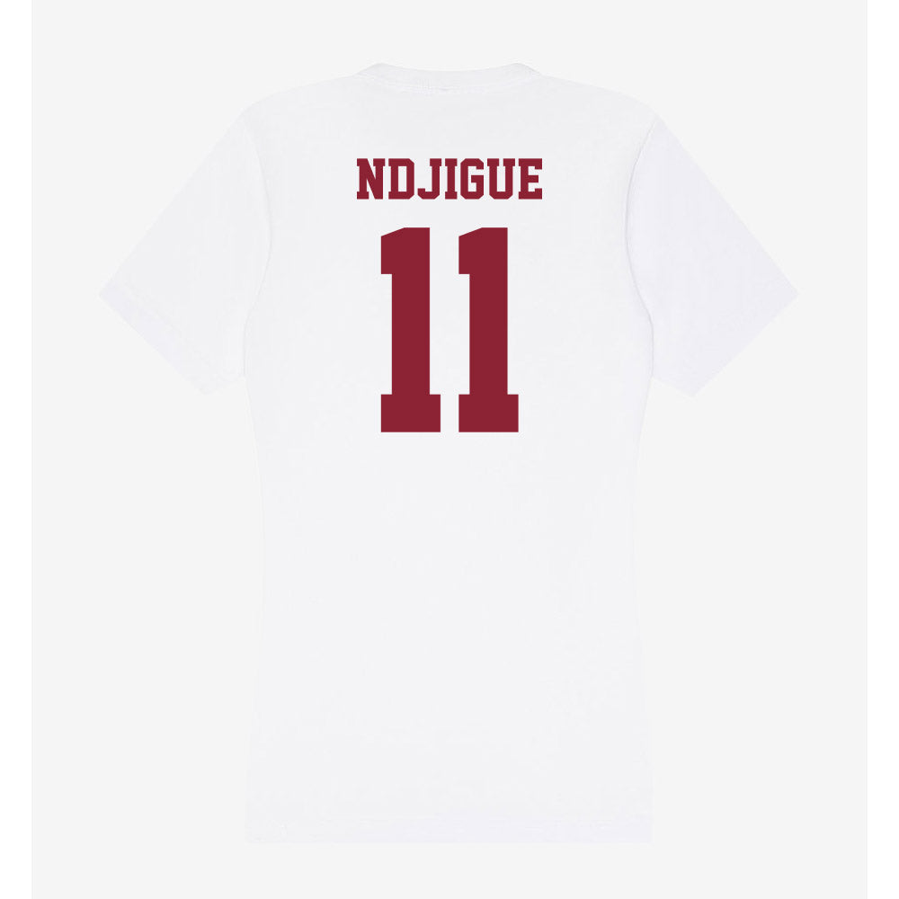 UMass - NCAA Men's Basketball : Jayden Ndjigue - Women's V-Neck T-Shirt-1