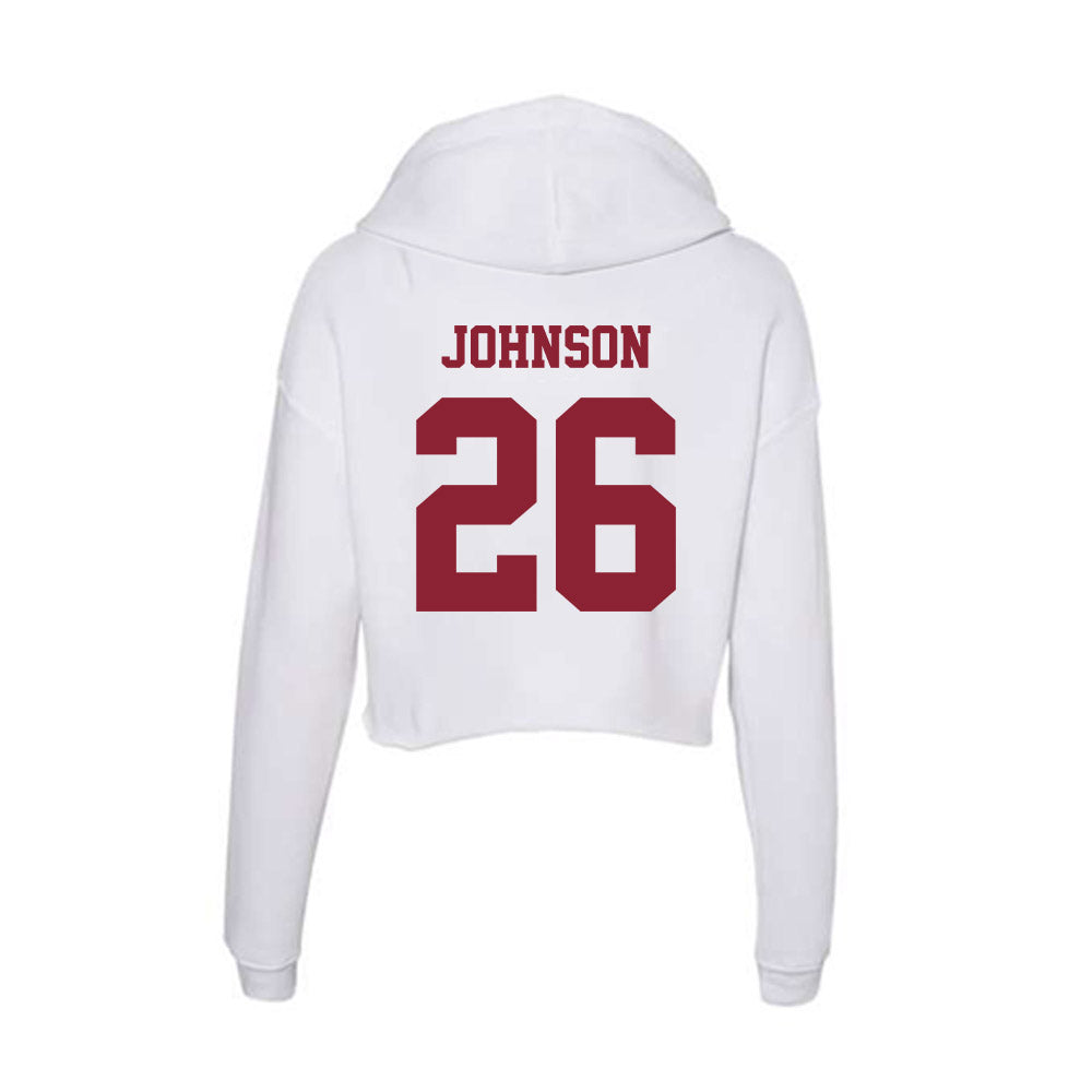 UMass - NCAA Men's Lacrosse : Dylan Johnson - Women's Crop Fleece Hoodie-1