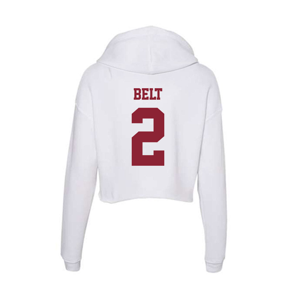 UMass - NCAA Men's Soccer : Quinn Belt - Women's Crop Fleece Hoodie-1