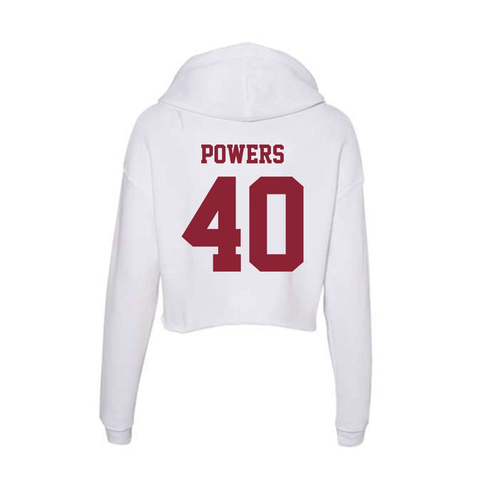 UMass - NCAA Baseball : Callen Powers - Women's Crop Fleece Hoodie-1