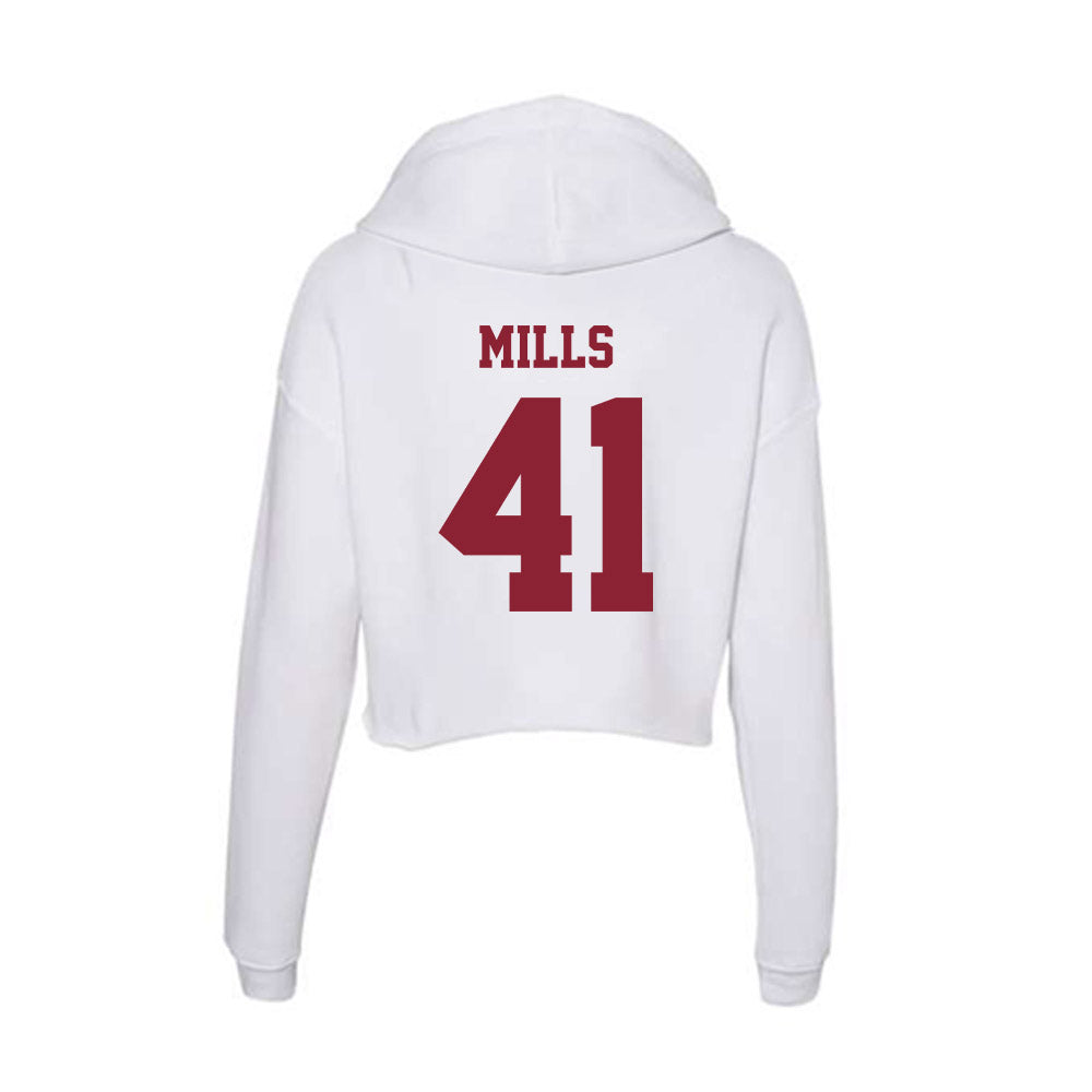 UMass - NCAA Football : Grant Mills - Women's Crop Fleece Hoodie-1