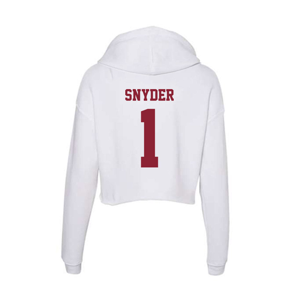 UMass - NCAA Football : DD Snyder - Women's Crop Fleece Hoodie-1