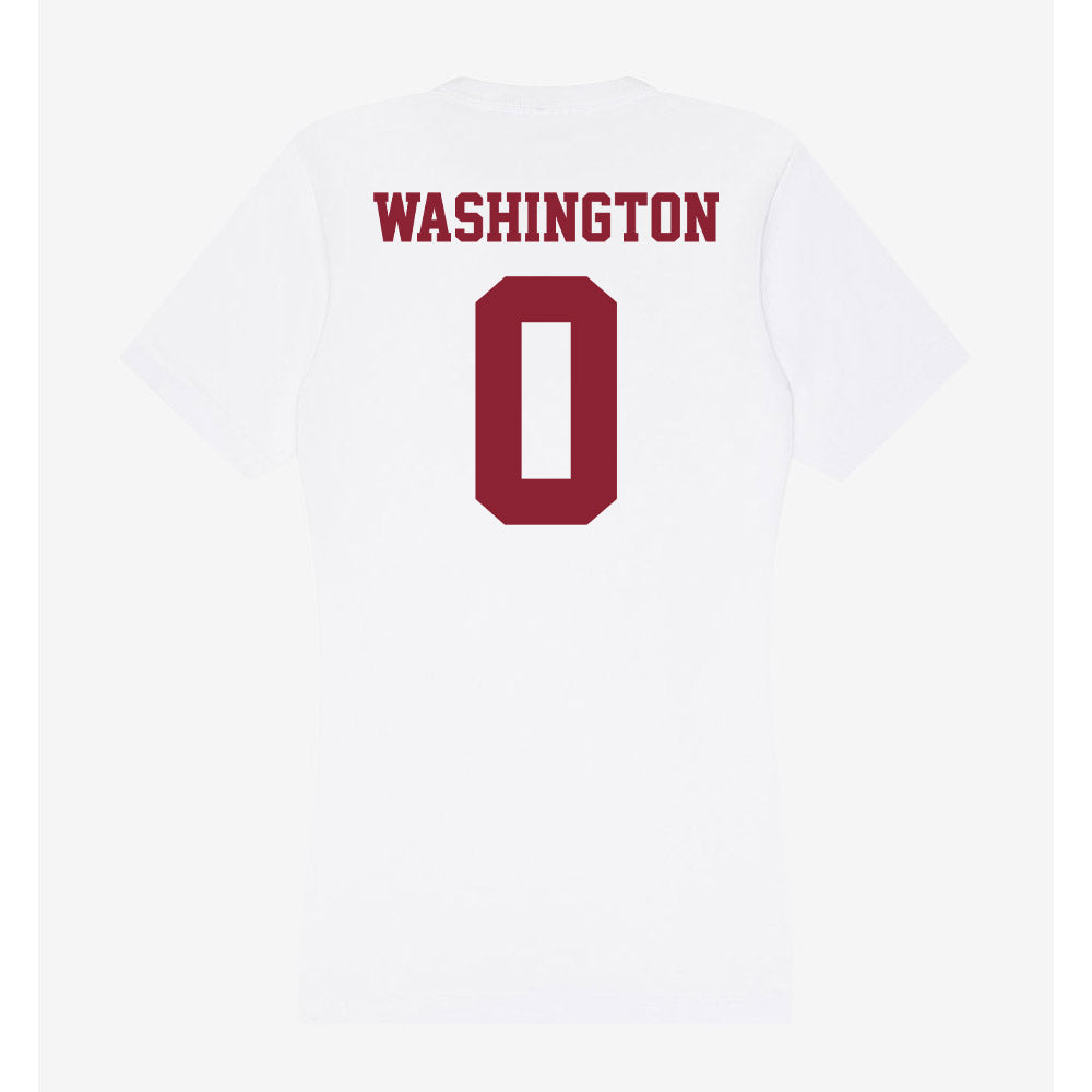 UMass - NCAA Football : Jordan Washington - Women's V-Neck T-Shirt-1