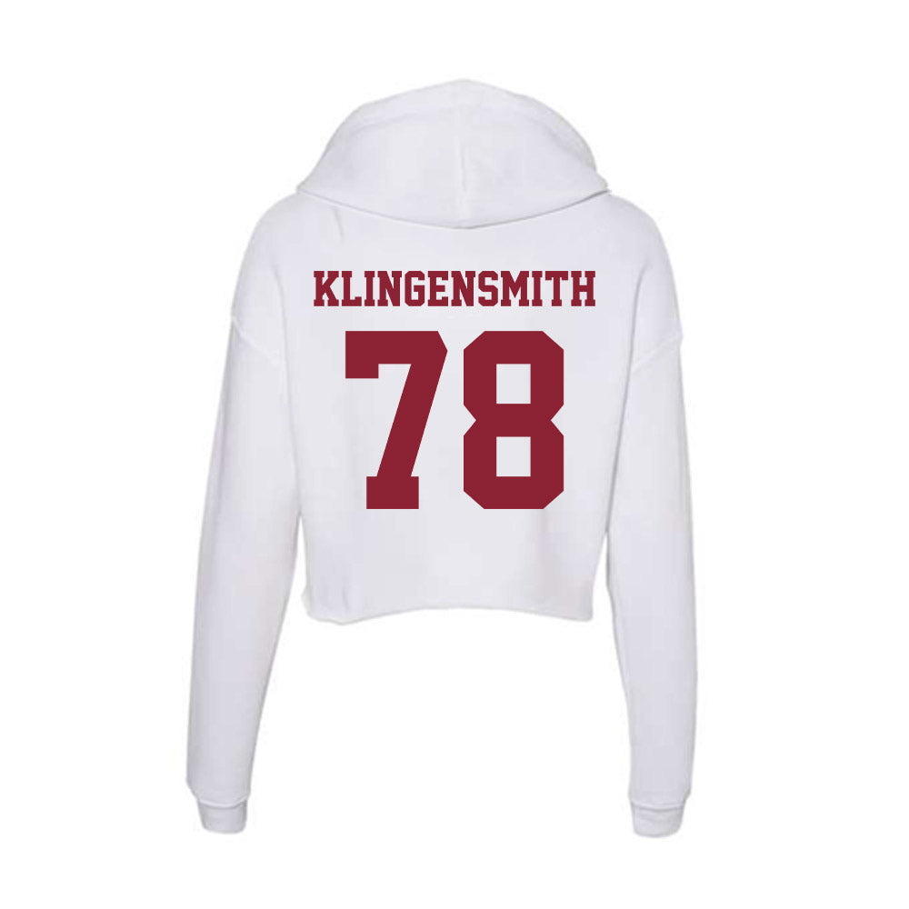 UMass - NCAA Football : Greg Klingensmith - Women's Crop Fleece Hooded Sweatshirt-1