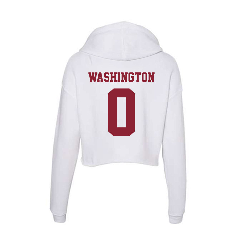 UMass - NCAA Football : Jordan Washington - Women's Crop Fleece Hoodie-1